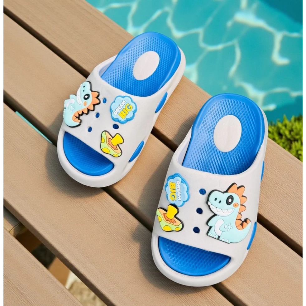 Dép bánh mì thời trang cho bé trai hình khủng long dino NẤM cute siêu nhẹ siêu mềm