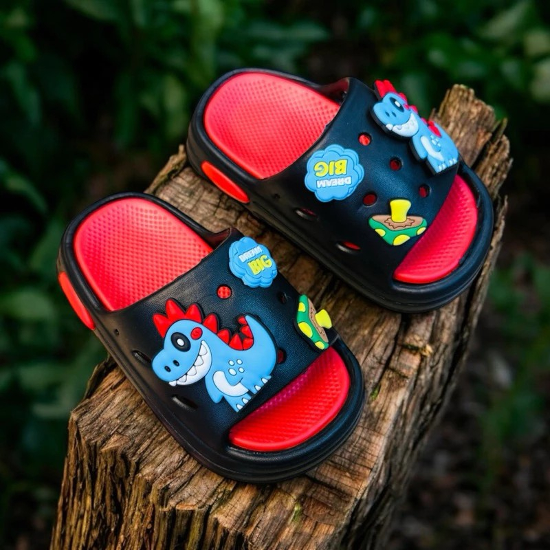 Dép bánh mì thời trang cho bé trai hình khủng long dino NẤM cute siêu nhẹ siêu mềm