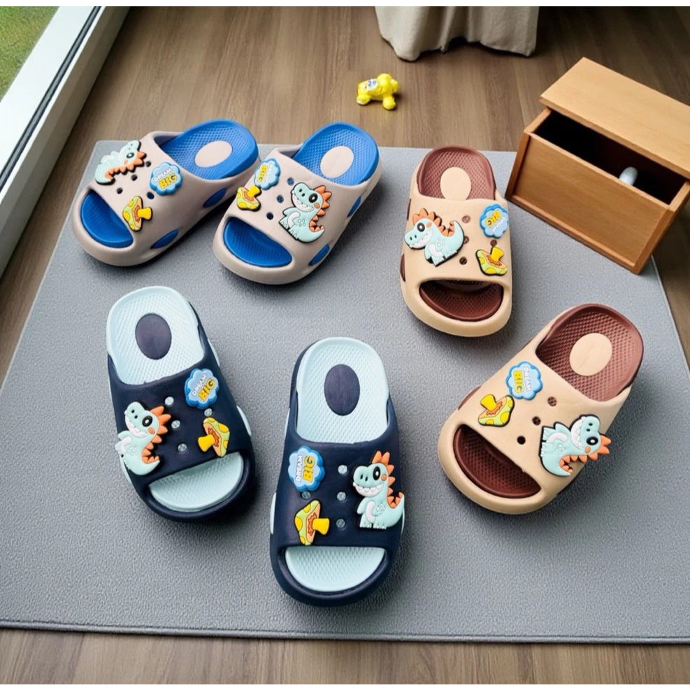 Dép bánh mì thời trang cho bé trai hình khủng long dino NẤM cute siêu nhẹ siêu mềm