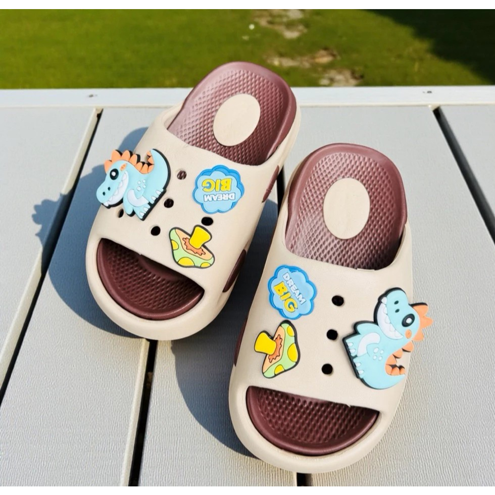 Dép bánh mì thời trang cho bé trai hình khủng long dino NẤM cute siêu nhẹ siêu mềm