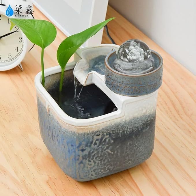 THÁC NƯỚC PHONG THỦY MINI LƯU THỦY DẪN LỘC-ĐỂ BÀN THU HÚT TÀI LỘC