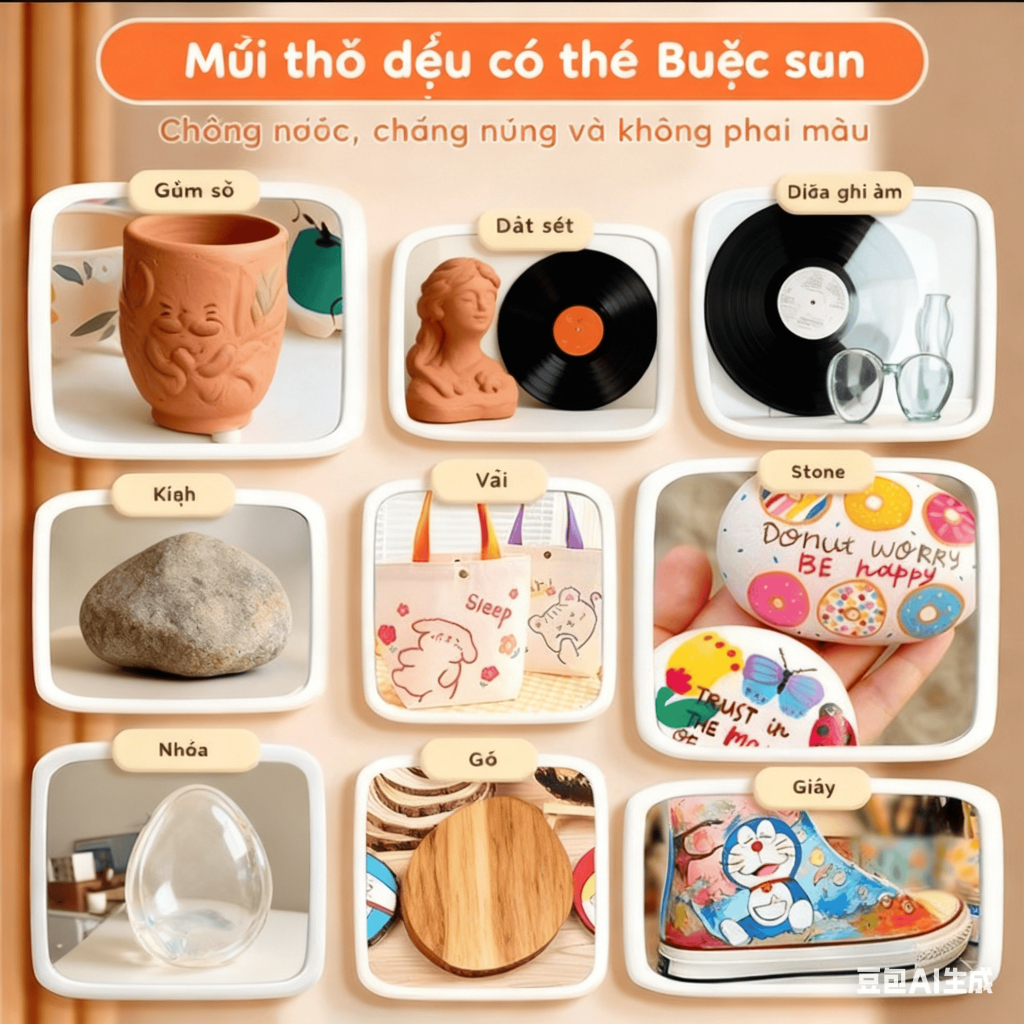 Bộ bút dạ acrylic đầu mềm, không độc hại, có thể giặt được, dùng cho đồ thủ công và dụng cụ vẽ tranh