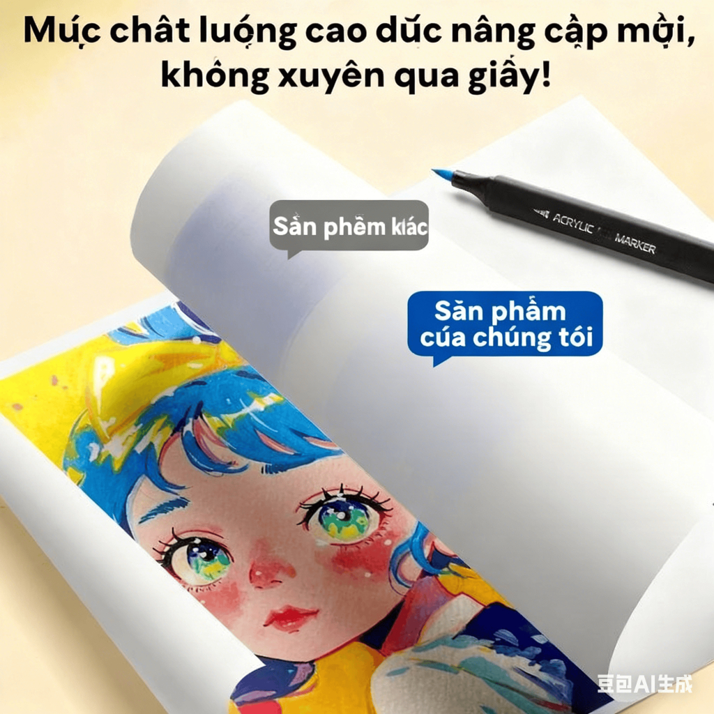 Bộ bút dạ acrylic đầu mềm, không độc hại, có thể giặt được, dùng cho đồ thủ công và dụng cụ vẽ tranh