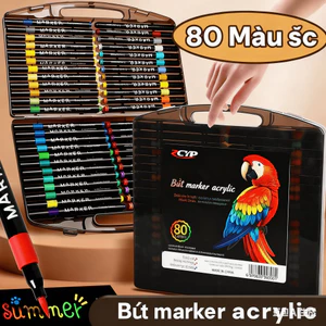 Bộ bút dạ acrylic đầu mềm, không độc hại, có thể giặt được, dùng cho đồ thủ công và dụng cụ vẽ tranh