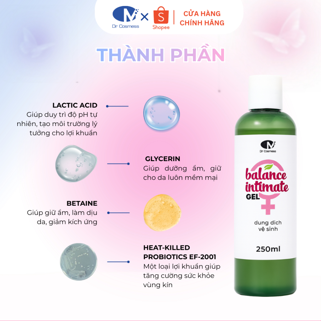 Dung Dịch Vệ Sinh Dr Cosmess Lành Tính An Toàn, Dịu Nhẹ, Ngừa Viêm Nhiễm, Ngăn Mùi Hôi, Cân Bằng PH