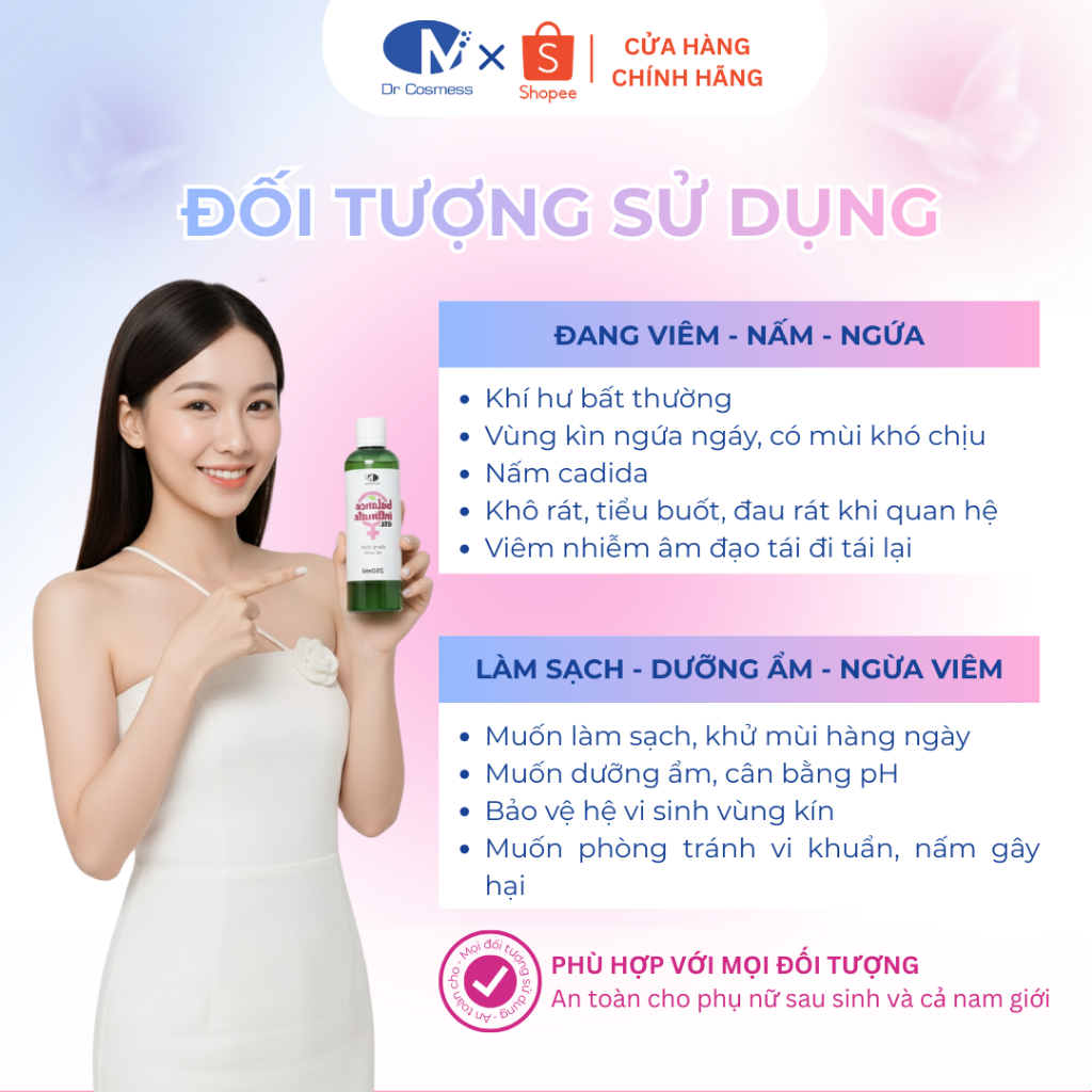 Dung Dịch Vệ Sinh Dr Cosmess Lành Tính An Toàn, Dịu Nhẹ, Ngừa Viêm Nhiễm, Ngăn Mùi Hôi, Cân Bằng PH