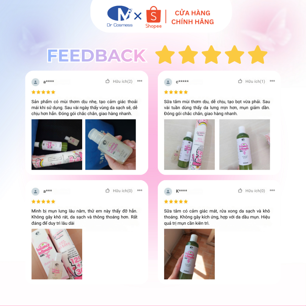 Dung Dịch Vệ Sinh Dr Cosmess Lành Tính An Toàn, Dịu Nhẹ, Ngừa Viêm Nhiễm, Ngăn Mùi Hôi, Cân Bằng PH