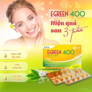 Viên Uống Bổ Sung Vitamin E Egreen 400 - Hỗ Trợ Chống Lão Hóa Da, Sạm Da, Chống Oxy Hoá. Hộp 30 Viên