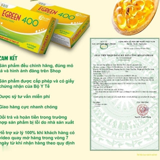 Viên Uống Bổ Sung Vitamin E Egreen 400 - Hỗ Trợ Chống Lão Hóa Da, Sạm Da, Chống Oxy Hoá. Hộp 30 Viên