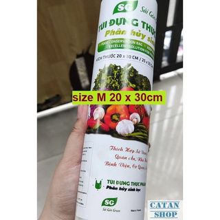 Túi Đựng Thực Phẩm Tự Hủy Sinh Học 3 Cuộn Gồm 2 size L Và 1 Size M Bọc Đựng Thức Ăn Tự Phân Hủy Bảo Vệ Môi Trường