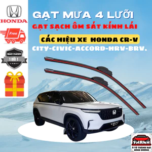 Gạt Mưa Ô Tô HONDA CRV,BRV, HRV, ACURA, ACCORD, BRIO, ODYSSYE, Loại Silicon 4 Lưỡi Gạt Sạch Êm4l