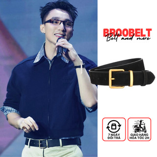 Thắt lưng nam nữ retro dây nịt Broobelt có lỗ bấm chất da lộn sang trọng bản 3.3cm nhiều màu TL17