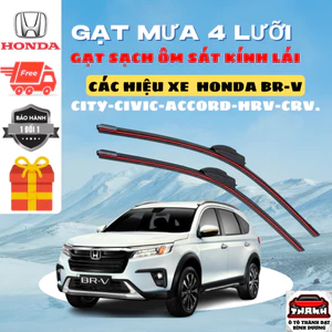 Gạt Mưa Ô Tô HONDA BRV, BRIO, ACURA, CRV, ODYYSSEY, HRV, CITY, CIVIC, Silicon 4 Lưỡi Gạt Sạch Êm 4L