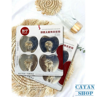Vỉ 4 Móc Treo Đồ Dán Tường Siêu Dính Chịu Lực Nặng 10kg, Móc Gắn Tường Treo Đồ Dùng Hàng Ngày Đa Năng