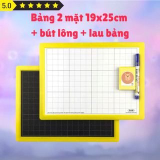 [Tặng Bút + Miếng Lau] Bảng Viết Học Sinh 2 Mặt Khổ A4 Đức Thanh - Viết Được Cả Bút Và Phấn.