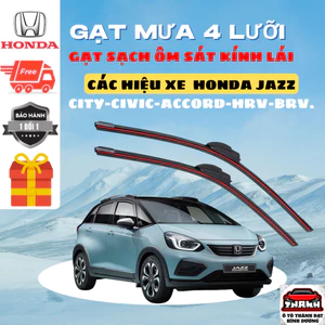Gạt Mưa Ô Tô HONDA JAZZ,CV-V,BR-V,ACURA,BRIO,ACCORD,CITY,CIVIC,ODYSSEY Silicon 4 Lưỡi Gạt Sạch Êm 4L