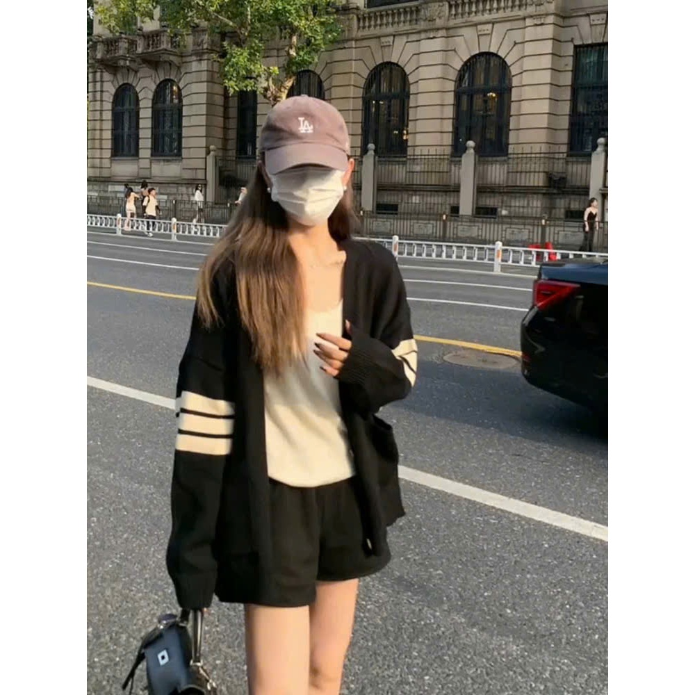 Áo Khoác Cardigan Sọc 2 Tay Phom Rộng Bigsize Nữ Vải Nỉ Mềm Mại Co Giãn Dễ Phối Đồ KHOAC7