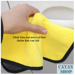 Khăn lau rửa xe ô tô Microfiber siêu thấm hút nước, lau bếp, lau kính chuyên dụng có 2 mặt cao cấp GD749-KhanLXe