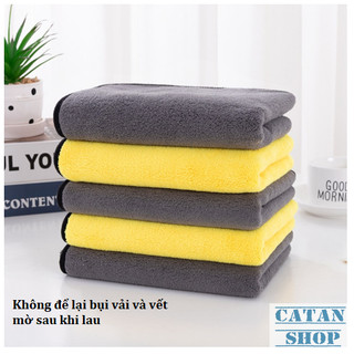 Khăn lau rửa xe ô tô Microfiber siêu thấm hút nước, lau bếp, lau kính chuyên dụng có 2 mặt cao cấp GD749-KhanLXe