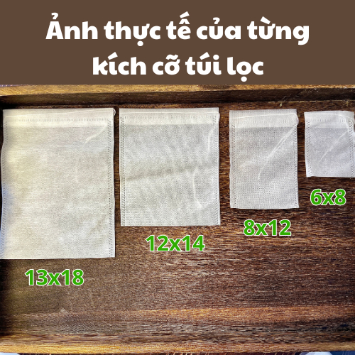 Túi Lọc Trà / Túi Vải Không Dệt Có Dây Rút Đầy Đủ Size ( Bán Lẻ) - Lọc Cà Phê Thông Dụng