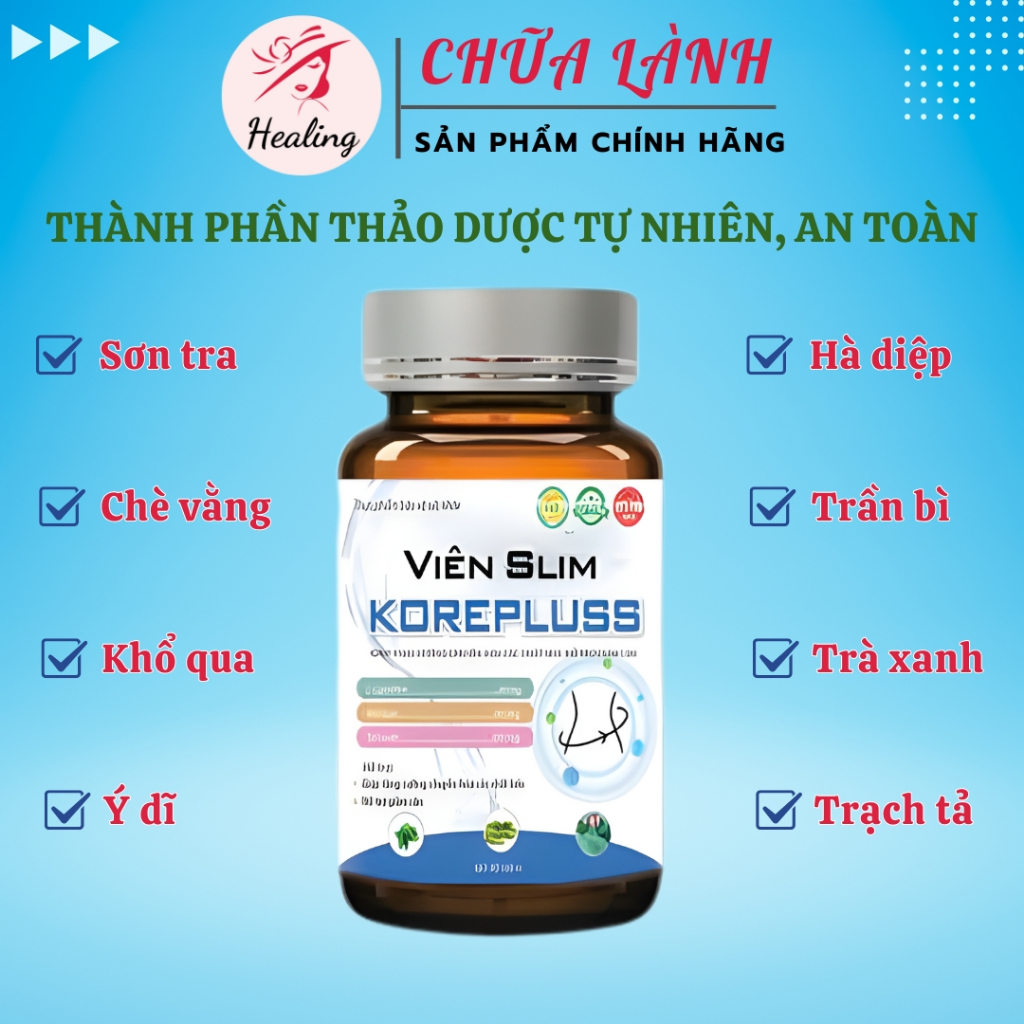 Viên uống giảm cân nhanh Slim KorePluss hộp 30 viên giảm béo an toàn sau 1 liệu trình giảm đến 8kg