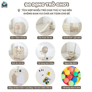 Quây Cũi Nhựa Pakey Voi Mới 2026, Quây Cũi Cao Cấp Full Set Tặng Kèm 100 Bóng + Thảm + Set Bóng Rổ Bảo Hành Trọn Đời