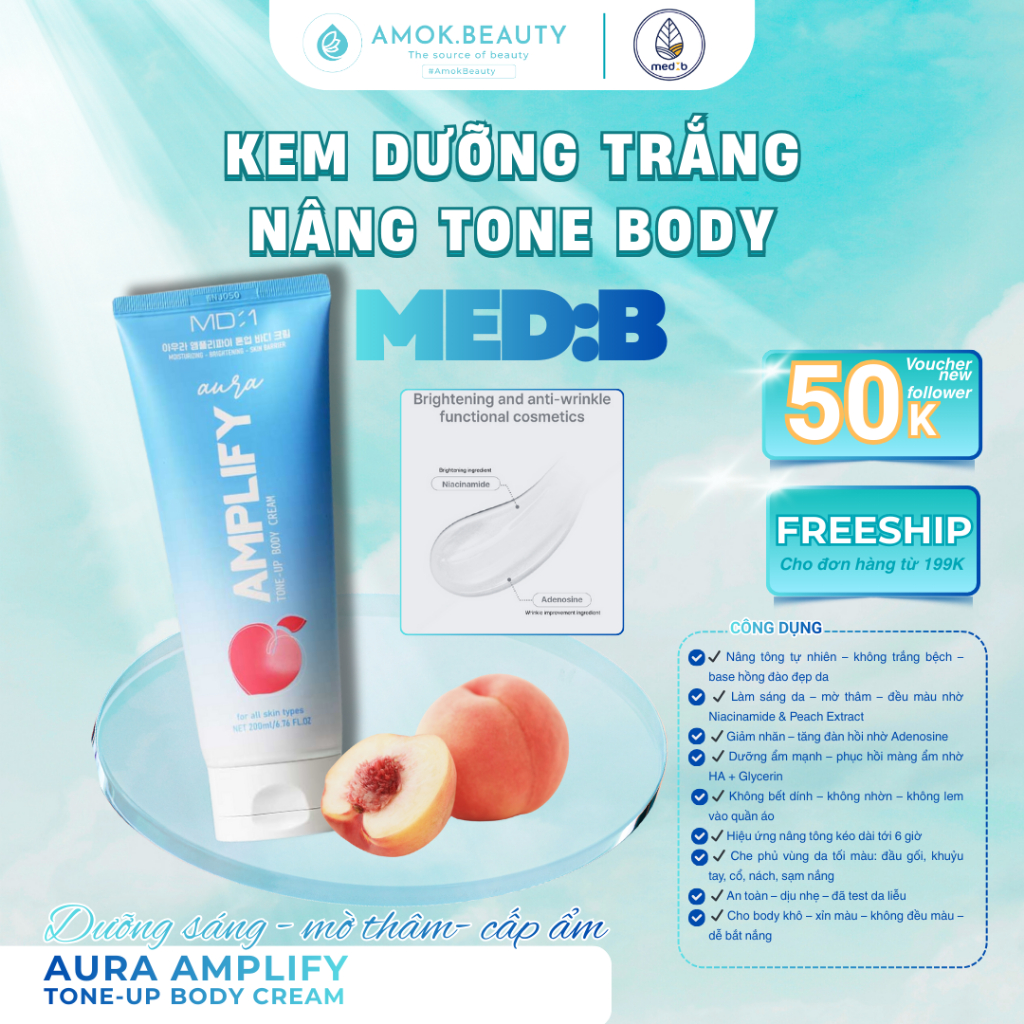 Kem Dưỡng Body MD-1 Aura Amplify Tone Up 200ml – Dưỡng Ẩm, Nâng Tone Tự ...