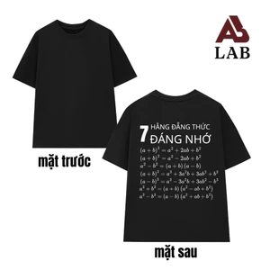 Áo Thun In Hình 7 Hằng Đẳng Thức Đáng Nhớ Dành Cho Học Sinh Yêu Toán, Text Vui, Hài Hước, Áo Form Rộng Tay Lỡ Chất Cotto