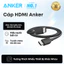 Anker HDMI Cable 8K@60Hz, 6FT Ultra HD 4K@120Hz HDMI Cord,48 Gbps Certified Ultra High-Speed A8742