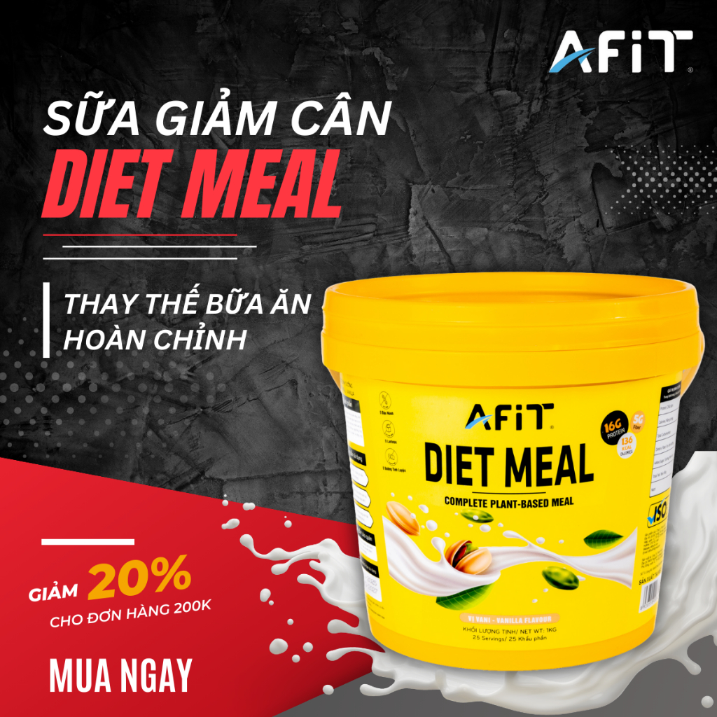 Sữa Diet Meal AFIT Hỗ Trợ Giảm Cân Thay Thế Bữa Ăn Hằng Ngày Chiết Xuất 100% Từ Nguyên Liệu Thực Vật