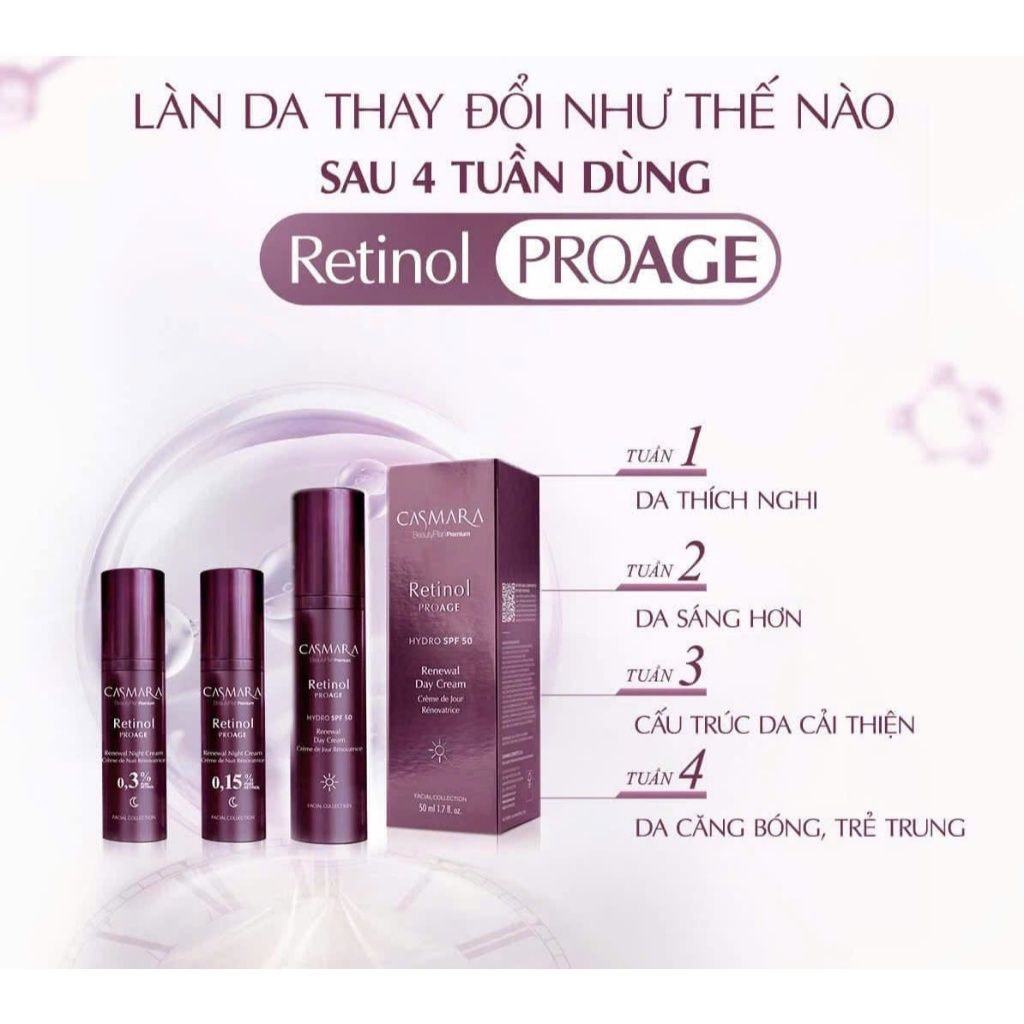 [Chính Hãng] Kem Dưỡng Hỗ Trợ Trẻ Hóa Làn Da CASMARA PROAGE RETINOL RENEWAL CREAM COLLECTION