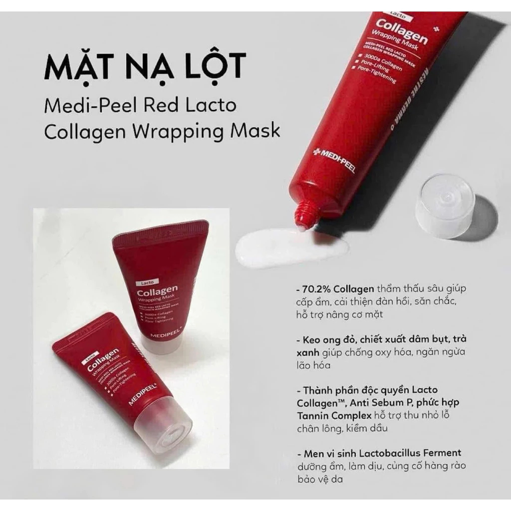 Mặt Nạ Lột Nâng Cơ  Medi Peel Lacto Collagen Wrapping Mask Dưỡng Ẩm Săn Chắc Da 70ml