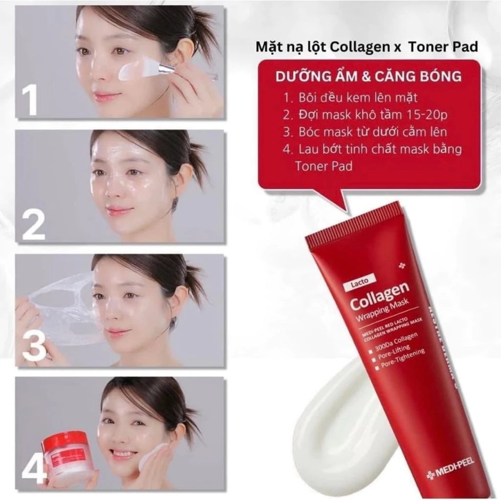 Mặt Nạ Lột Nâng Cơ  Medi Peel Lacto Collagen Wrapping Mask Dưỡng Ẩm Săn Chắc Da 70ml