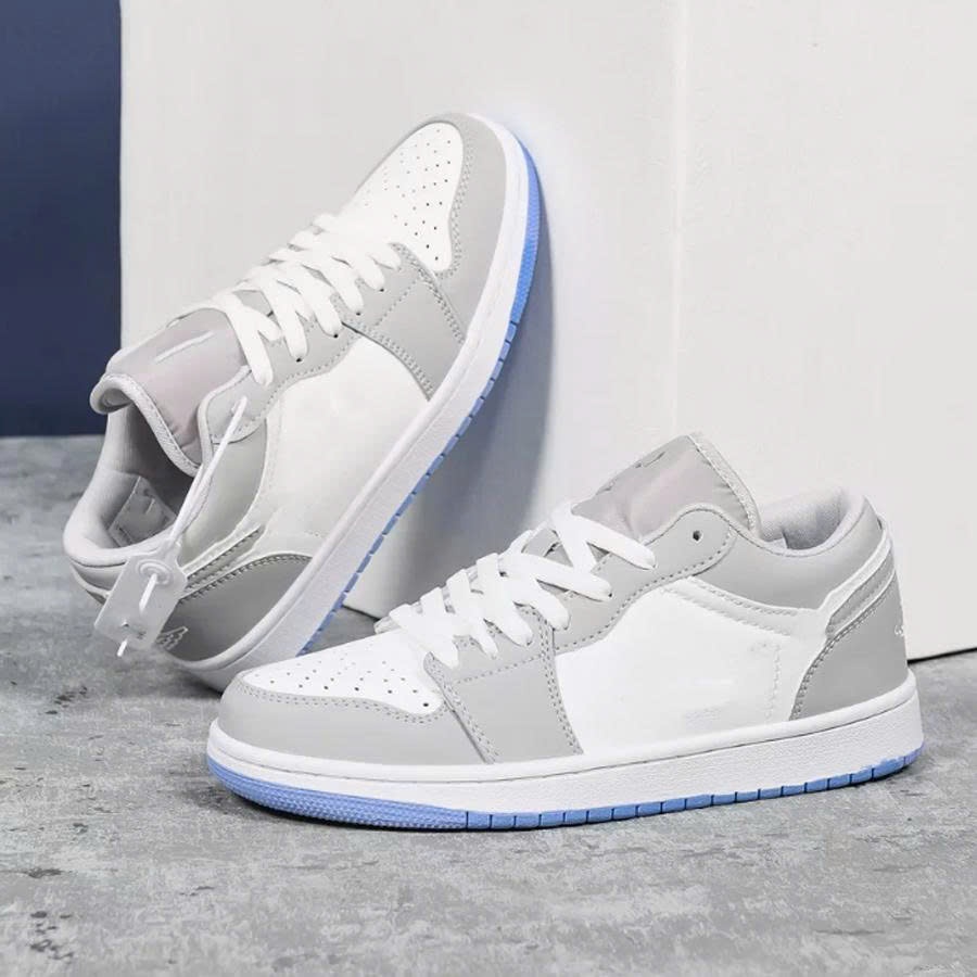 Giày Thể Thao Màu Xám Đế Xanh, Giày Sneaker Nam Nữ Thời Trang Dễ Phối Đồ Full Size.