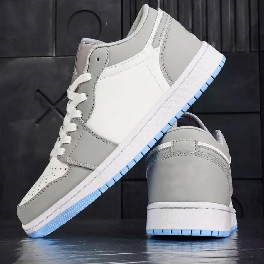 Giày Thể Thao Màu Xám Đế Xanh, Giày Sneaker Nam Nữ Thời Trang Dễ Phối Đồ Full Size.