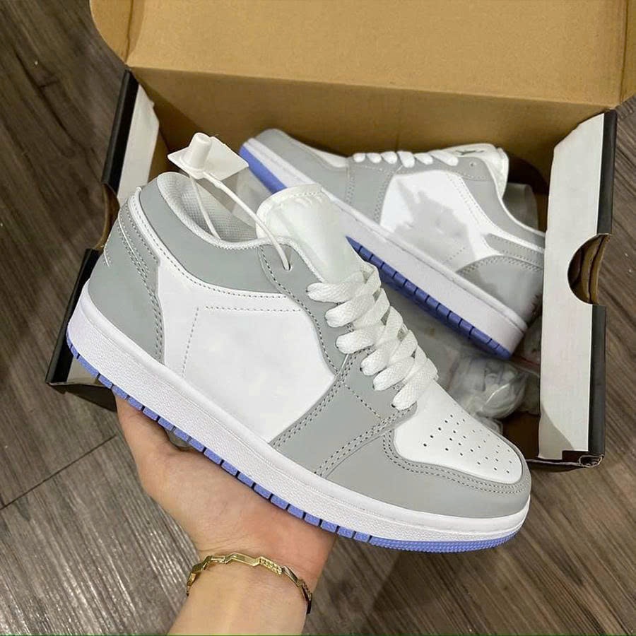 Giày Thể Thao Màu Xám Đế Xanh, Giày Sneaker Nam Nữ Thời Trang Dễ Phối Đồ Full Size.