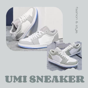 Giày Thể Thao Màu Xám Đế Xanh, Giày Sneaker Nam Nữ Thời Trang Dễ Phối Đồ Full Size.