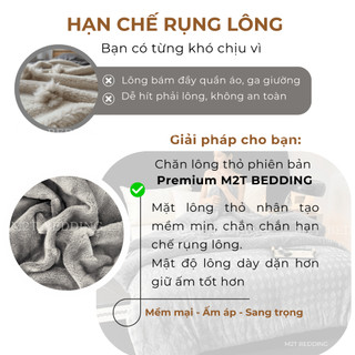 Chăn lông thỏ M2T BEDDING phiên bản Premium - sang trọng quý phái cân nặng 4,5kg kích thước 2mx2m3