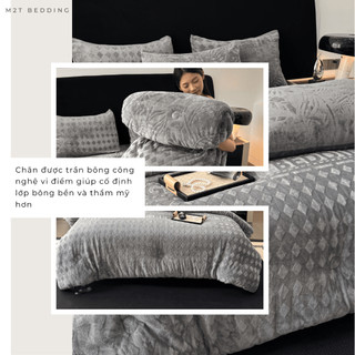 Chăn lông thỏ M2T BEDDING phiên bản Premium - sang trọng quý phái cân nặng 4,5kg kích thước 2mx2m3