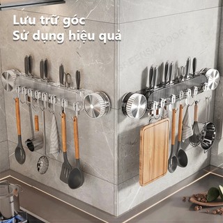 GREENSINDOOR Giá đỡ dao hút, Giá đựng dao nhà bếp có móc di chuyển, Giá đựng dao treo tường đa năng tiện lợi