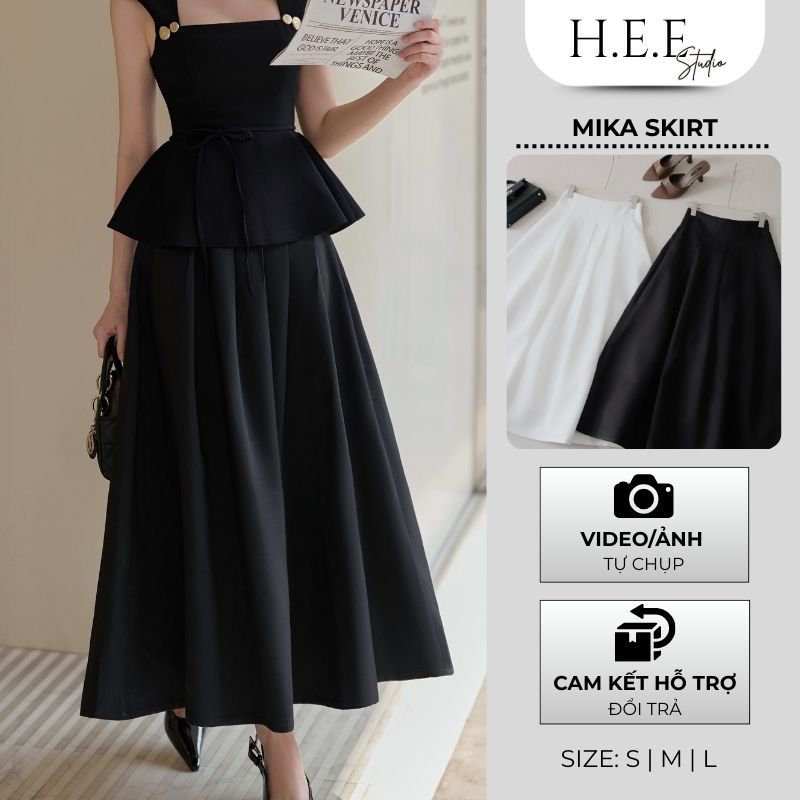 H.E.E - Chân váy nữ xếp ly Mika Skirt dáng dài xoè nhẹ form chuẩn, tôn dáng
