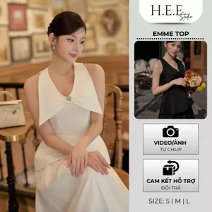 H.E.E - Áo nữ Emme Top thiết kế cổ nơ đính đá cao cấp sang chảnh, dễ phối đồ
