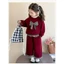 Set đồ Tết cho bé gái,bộ nỉ thu đông cho bé màu đỏ đô xinh xắn phối kèm nơ,viền ren kẻ BT5
