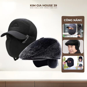 NL41 Mũ lưỡi chai kèm chụp tai, mũ phao mùa đông dành cho các quý ông bà,kiểu dáng sang trọng,lịch lãm
