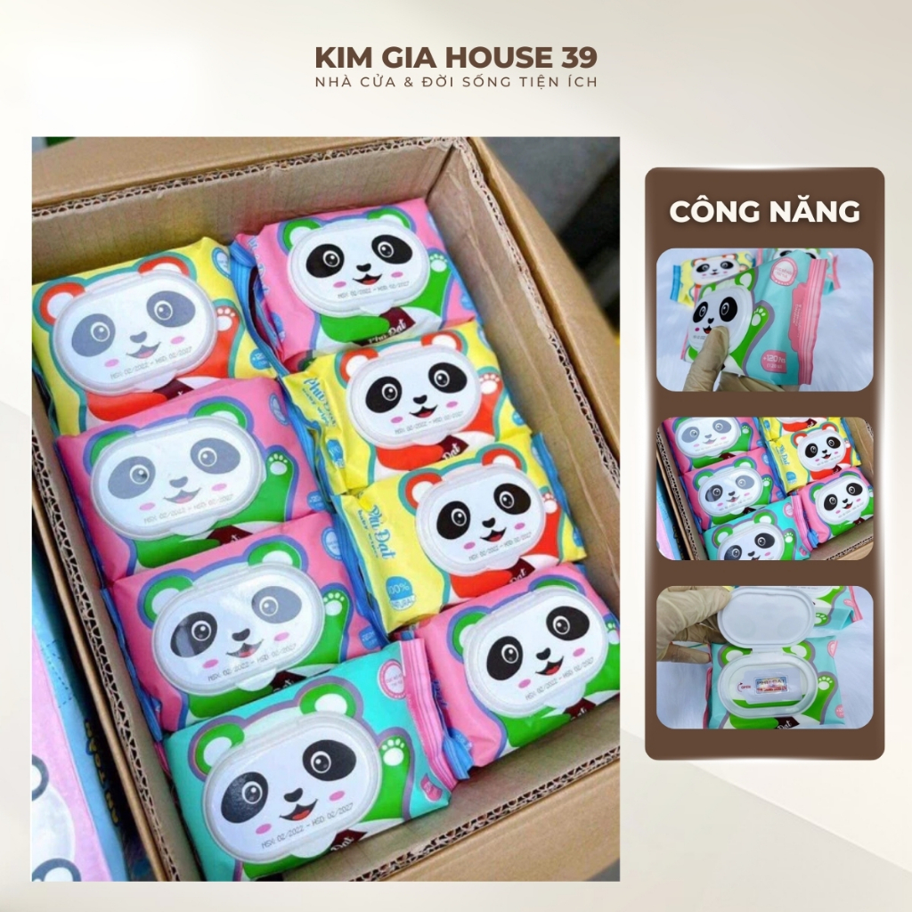 Sỉ từ 1 thùng 32 gói khăn ướt THIÊN PHÚC XANH không mùi,không hoá chất date mới 120 tờ/gói
