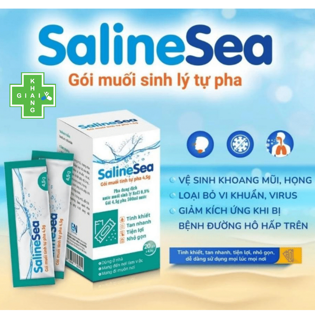 Dung dịch nước muối tự pha giúp giảm nghẹt mũi, long đờm, thông thoáng đường thở SalineSea