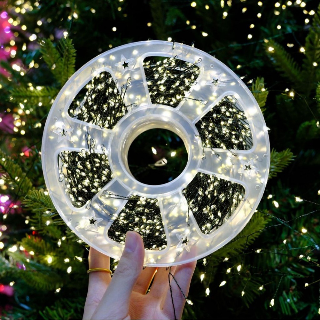 Dây Đèn LED Đom Đóm Rễ Cây Quấn Cây Thông Noel Dây Kẽm màu Xanh lá Tạo hình dễ dàng