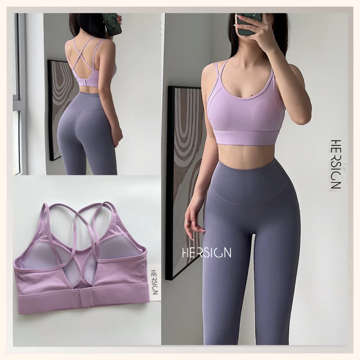 Set đồ tập yoga nữ Đồ tập gym nữ Áo bra quần legging HERSIGN-SMIXB32L20A BST HERSIGN CORELYNE