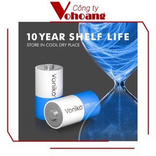 Pin đại D Voniko Alkaline thương hiệu Mỹ chính hãng, điện áp 1.5V, tương thích mọi thiết bị