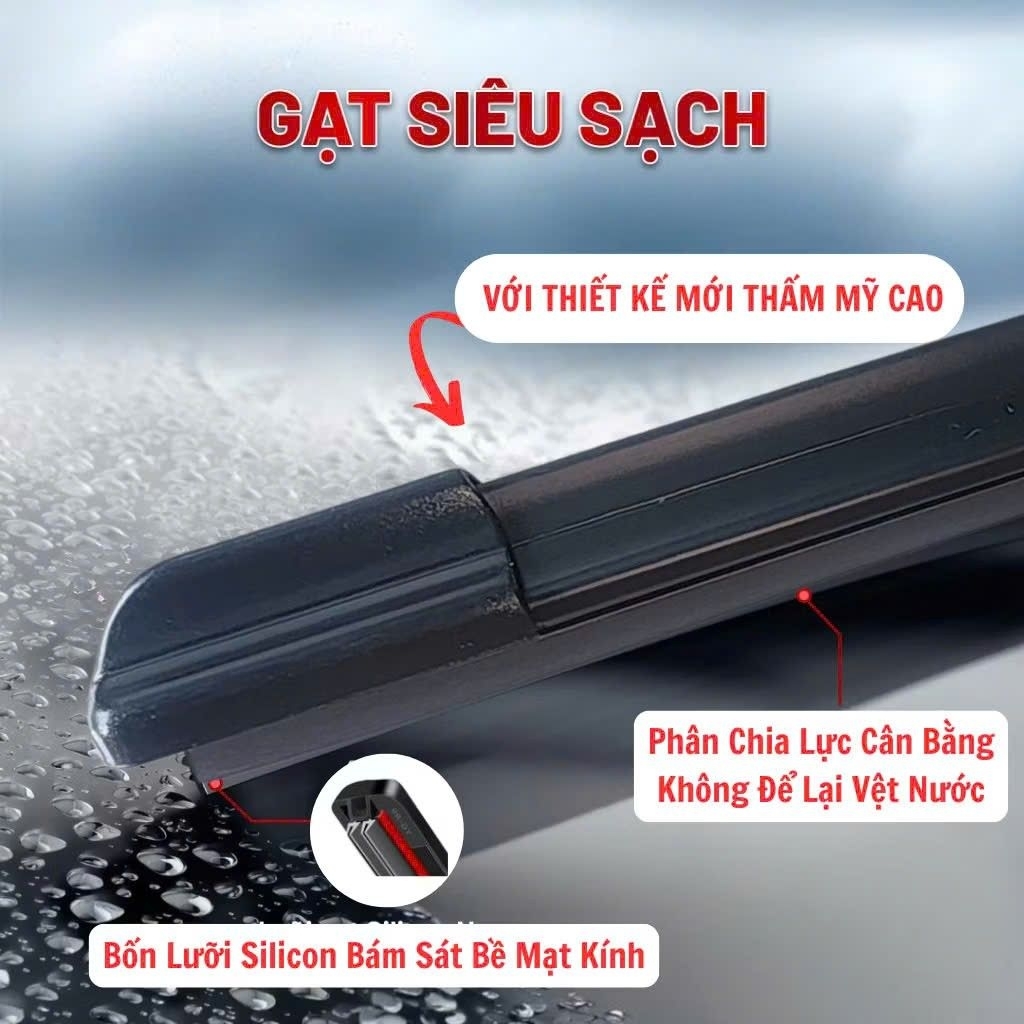Gạt Mưa Ô Tô Các Dòng Xe HONDA : FIT, BRV, HRV, CRV, CIVIC, CITY Silicon 4 Lưỡi Loại Tốt Gạt Êm. 4L